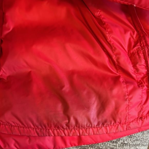 NWOT Michael Kors Red Puffer Packable Down Gold Logo Hooded Jacket Womens Sz XL - Picture 9 of 9